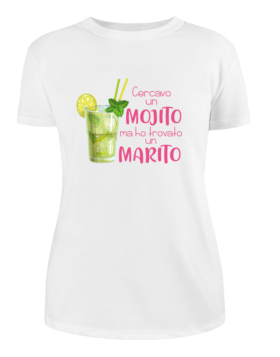 T-Shirt CERCAVO UN MOJITO MA HO TROVATO UN MARITO