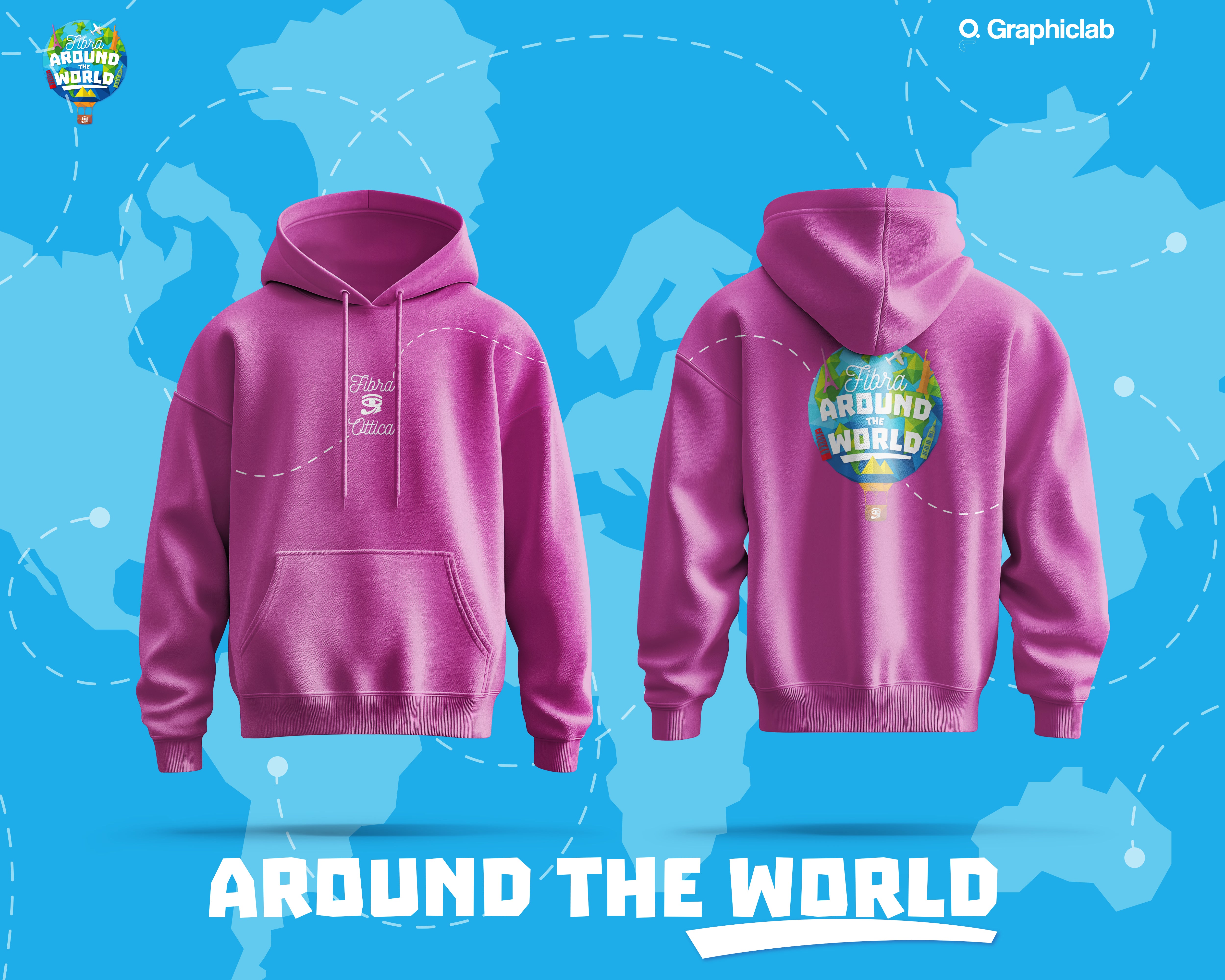 Felpa AROUND THE WORLD - Fibra Ottica (unisex)